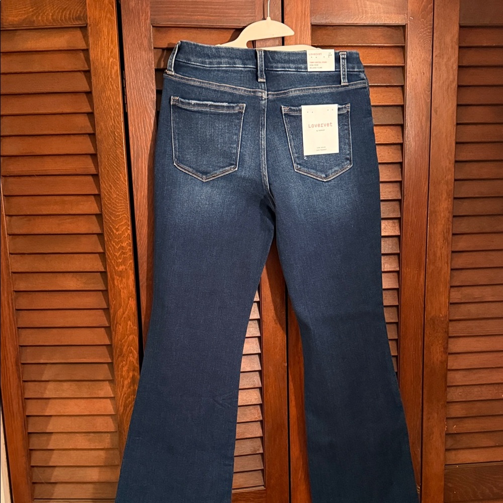 Lovervet Women's High Rise Relaxed Flare Jeans - Blue